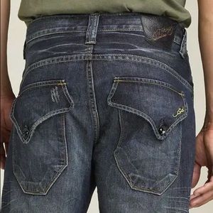 Ed Hardy Jeans Loose Relaxed Dark Wash Baggy Flap Pockets Button Fly Biker 38x32